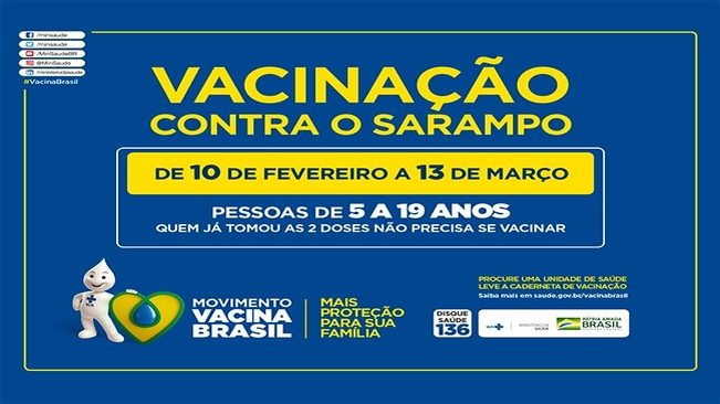 Iniciada campanha de vacinação contra o sarampo para crianças e jovens