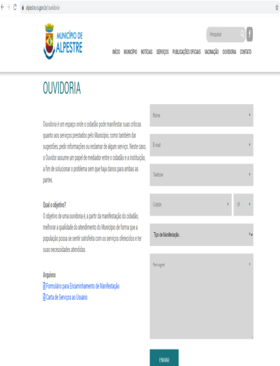 Site da prefeitura passa a contar com OUVIDORIA MUNICIPAL 