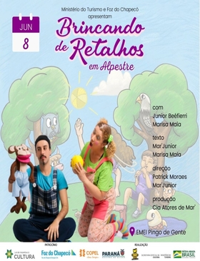 Teatro Brincando de Retalhos ocorre na quarta-feira em Alpestre