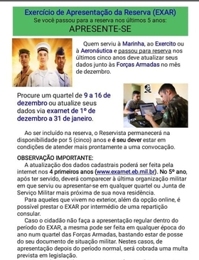 Exercício de Apresentação da Reserva (EXAR)
