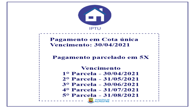  Notificação de Lançamento do IPTU do Ano de 2021.
